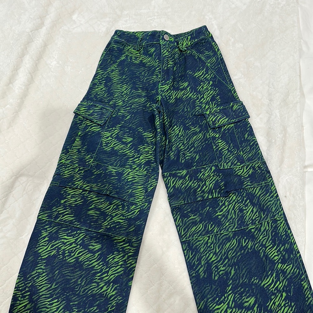 I AM GIA BLUE AND GREEN PANTS